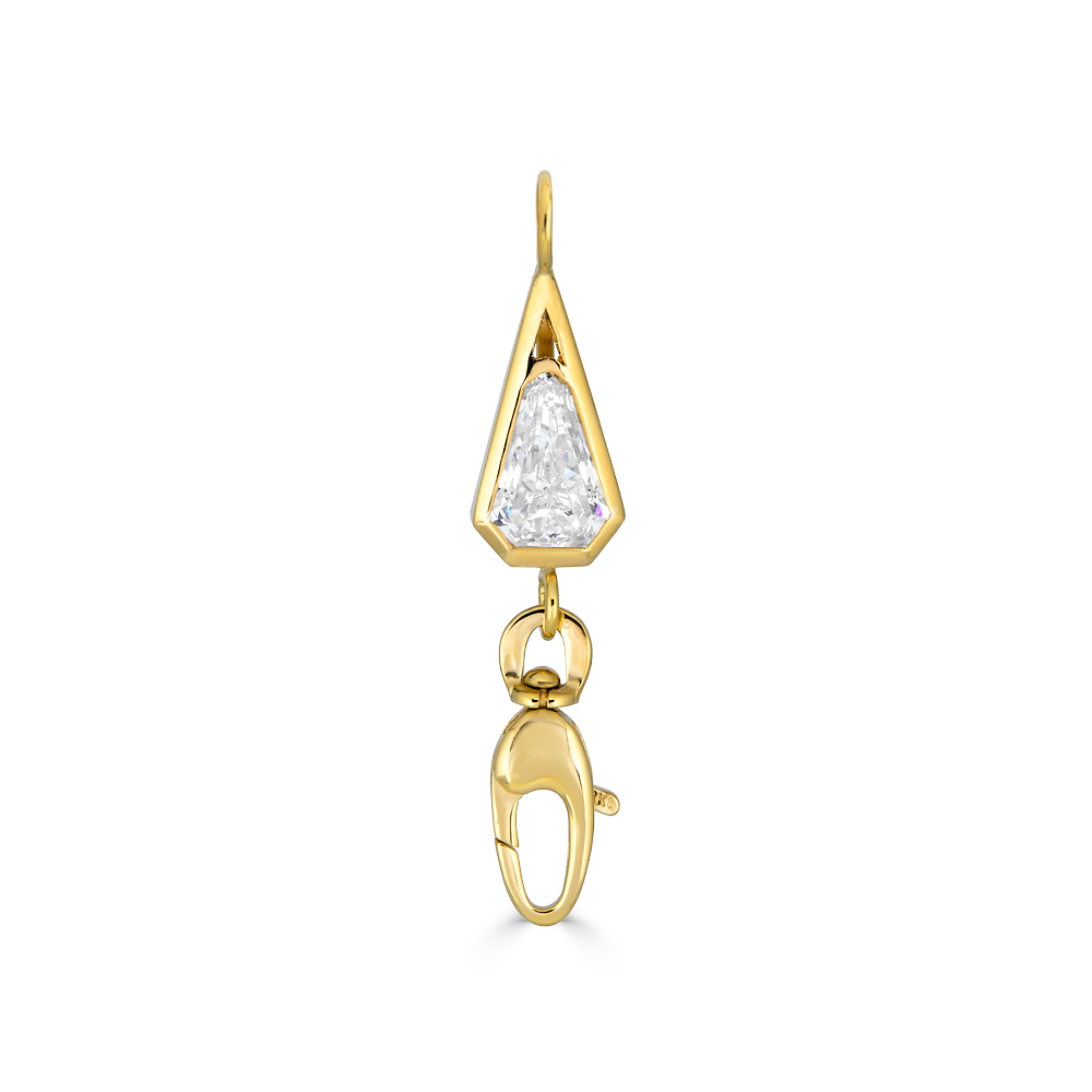 Front of 2.02 ct Lab-Grown Diamond Clasp Connector Extender in 18k Yellow Gold