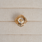 Octagonal Rose Engagement Ring linen ring holder