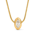 Sage Marquise Diamond Pendant Charm Chain North South Necklace