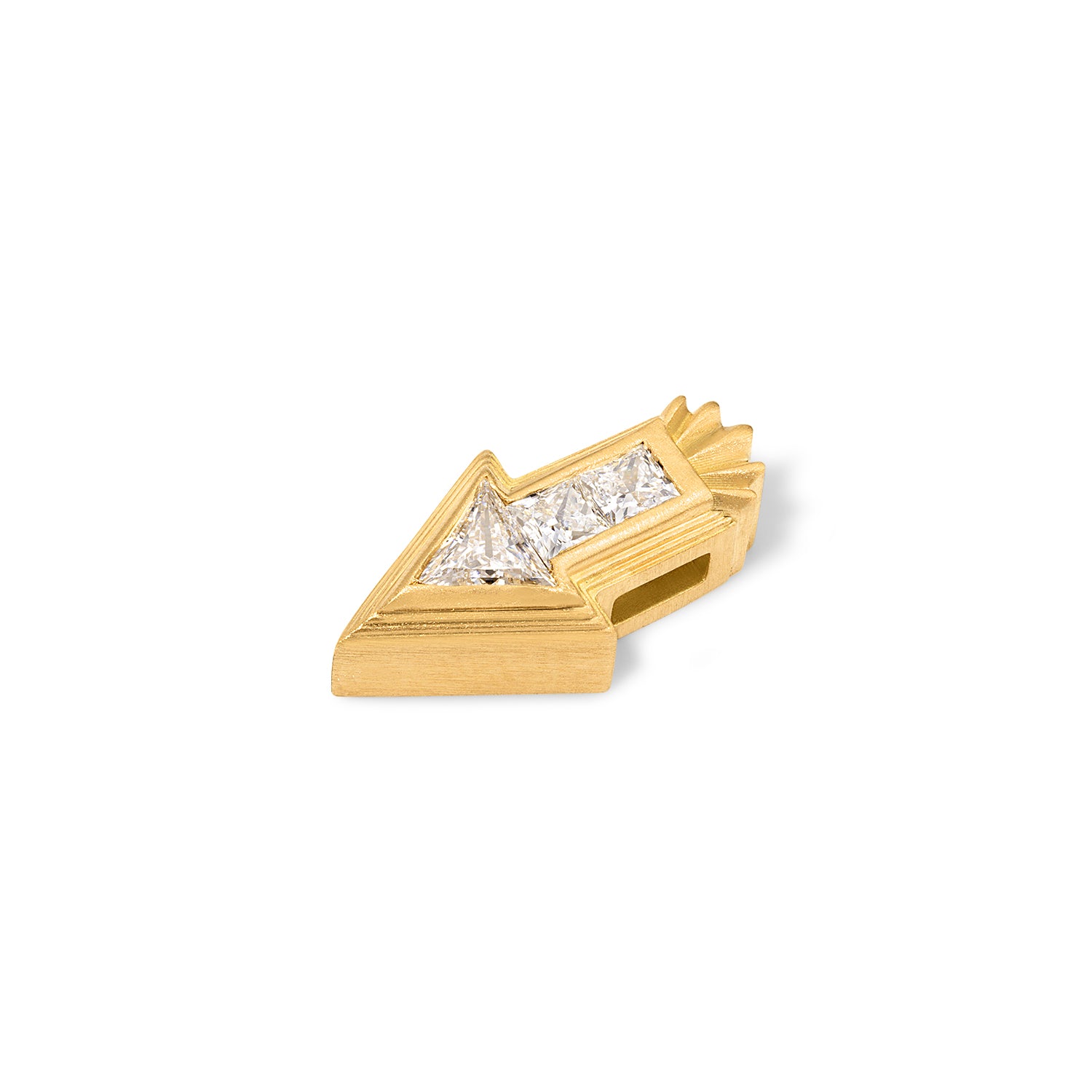 Siren Arrow Diamond Pendant Charm angle hidden bail on white background