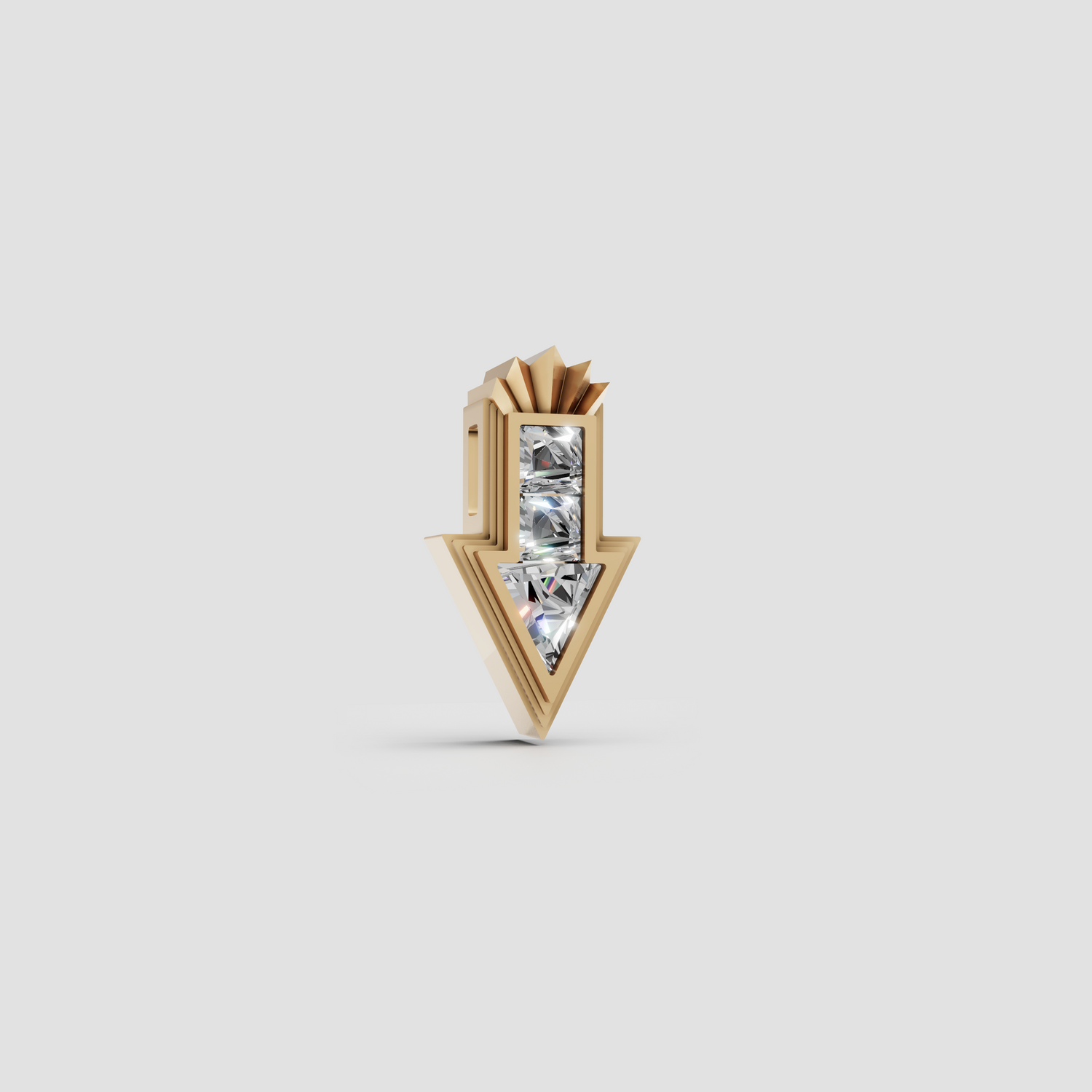 Siren Arrow Diamond Pendant front on white background