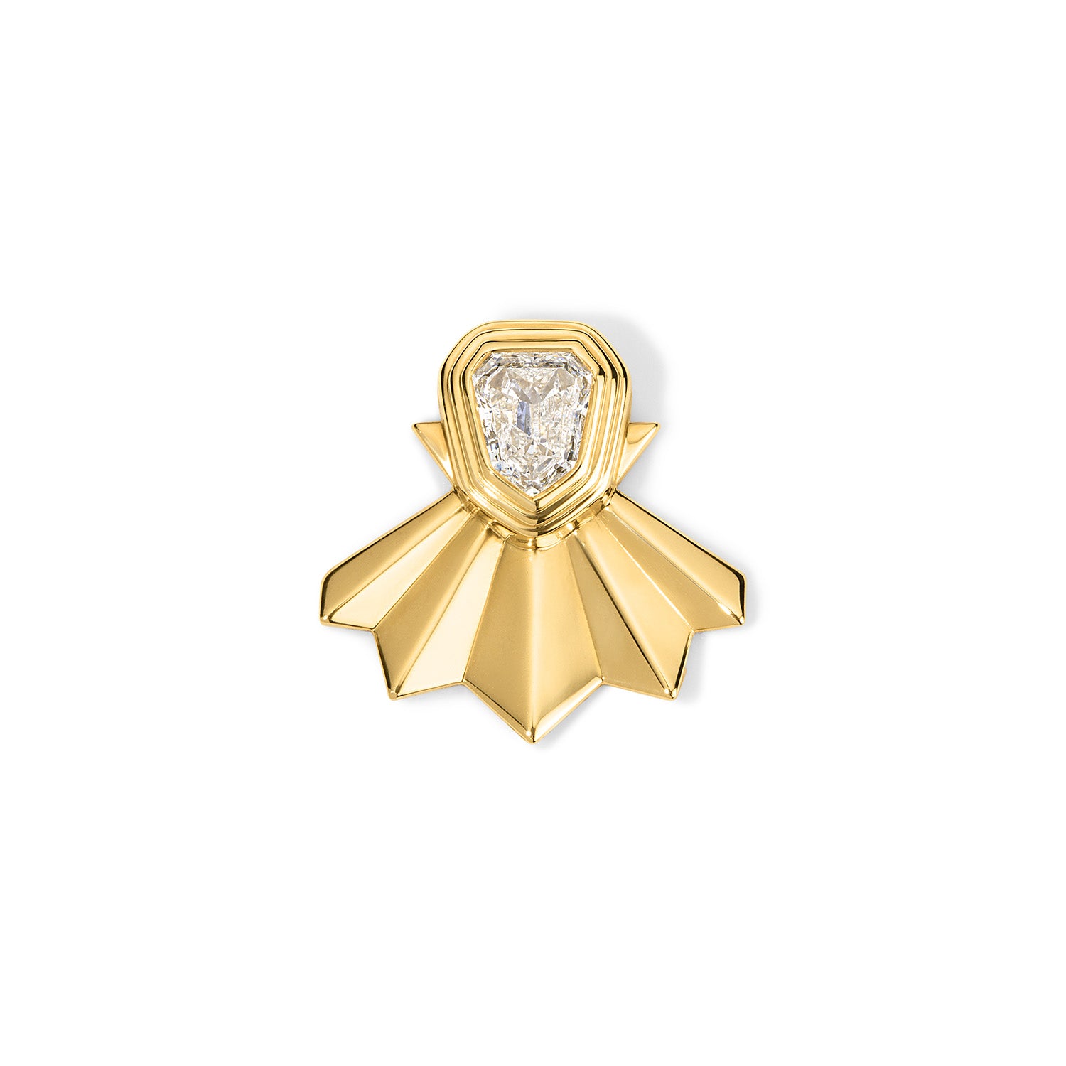 Siren Shell Pendant Charm Front Diamond