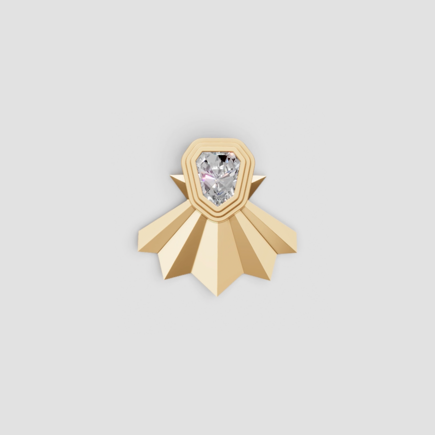 Siren Shell Pendant from top on white background