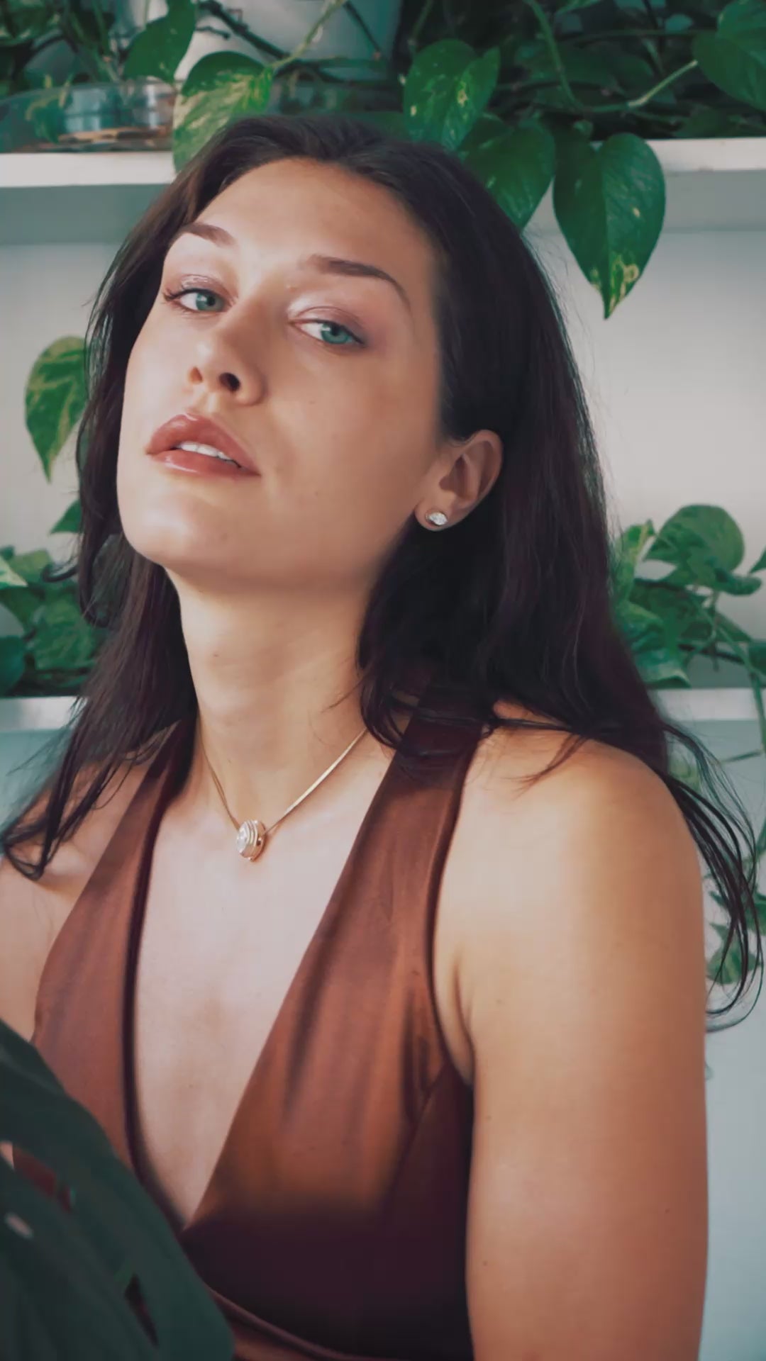 Calms Jewelry Photo Shoot NYC Studio Marquise Pendant Earrings